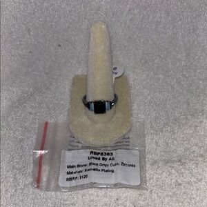 Black Onyx CZ  Ring with Sleek Design and Polished Surface